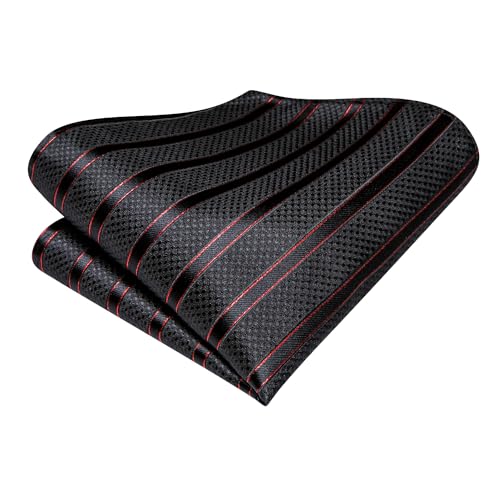 Image of Hi-Tie Men's Tie Sets Silk Paisley Striped Necktie Pocket Square Cuff-links Sets Wedding Business Holiday