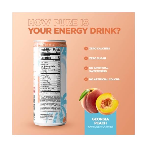 FitTea Healthy Energy Drink 12 Fl Oz Peach Pre Workout