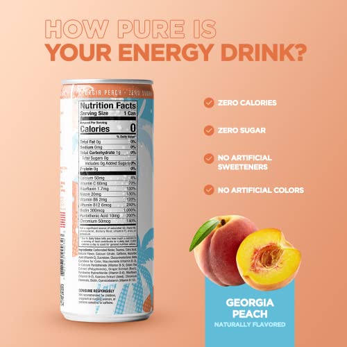 FitTea Healthy Energy Drink 12 Fl Oz Peach Pre Workout
