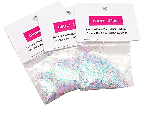 Snowglobe for You - DO IT Yourself Lot de 3 Boules à Neige pour Boules à Neige et Paillettes pour Bricolage