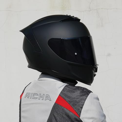 Image of Full Face Motorcycle Helmet,Helmets for Adults Motorcycle, MG611 Motorbike Racing Street Bike Helmets with Black Visor for Men Women,DOT Approved (Matte Black, L)