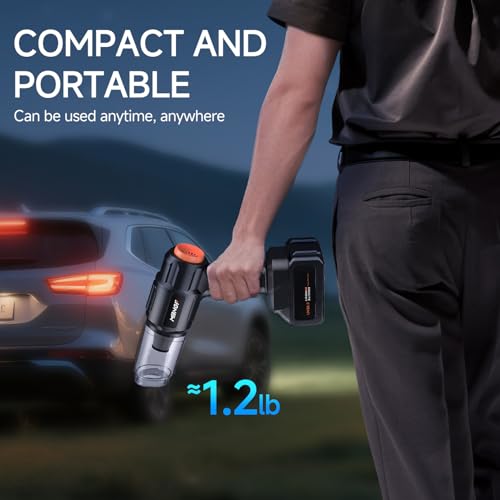 Image of MBNGF Car Vacuum Portable Cordless,High Power Suction & Blower, Cordless Handheld Vacuum Cleaner for Car, Home, Office, Pet(Burnt Black)