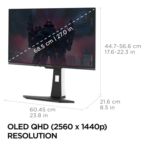 VIEWSONIC XG272-2K-OLED Gaming Monitor - QHD, 240Hz, USB-C, weiß - 0,02ms, AMD FreeSync Premium, HDMI, DisplayPort, - Monitor - Immagine 5