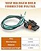3-Wire 9012 Halogen Bulb Socket Wiring Harness, 2-Pin Connector, Copper Wire Fit for Fiat 500 2012 2013 2014 2015 2016 2017 Replacement Parts