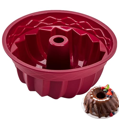 Mlying Gugelhupfform Silikon Ø 23 cm antihaftende Silikon Backform Gugelhupf für Kuchen, Götterspeise, Gelatine, Brot (1, 23cm)