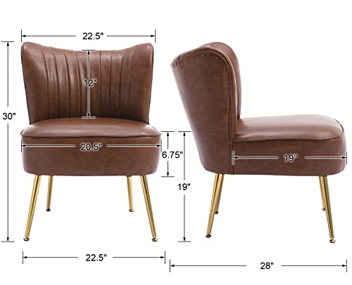 Sillón Plegable Cuero Marrón miniatura 2