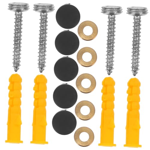 MUCKLILY 20 Pack Screw Cap Covers Plastic Glass Decorative Nails for Mirror Advertising Hardware Stainless Steel Screw Holders