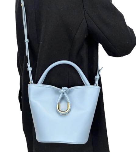 Women's Bucket Bag Retro Shoulder Bag Top Handle Handbags PU Leather Small Bucket Crossbody Bags Trendy Bucket Purse2
