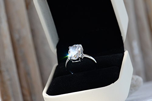 Lemon Grass 3.5Ct Oval Solitaire Engagement Ring Thin Band In Sterling Silver 925 Platinum Plating Size 6 #TOP4