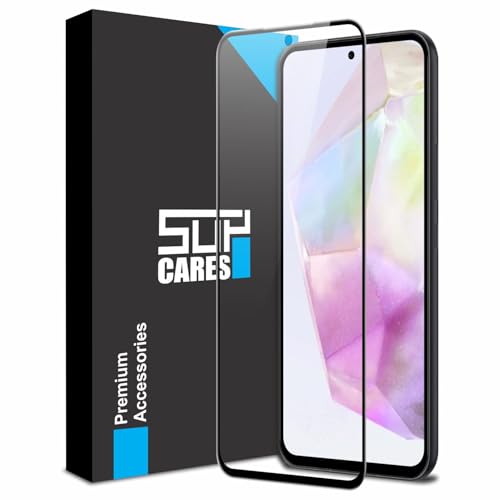 Image of SupCares Tempered Glass for Samsung Galaxy A36 and Samsung Galaxy A56 (6.7 Inch) With Installation Kit | Military-Grade Gorilla Screen Protector | Edge to Edge Coverage | Black