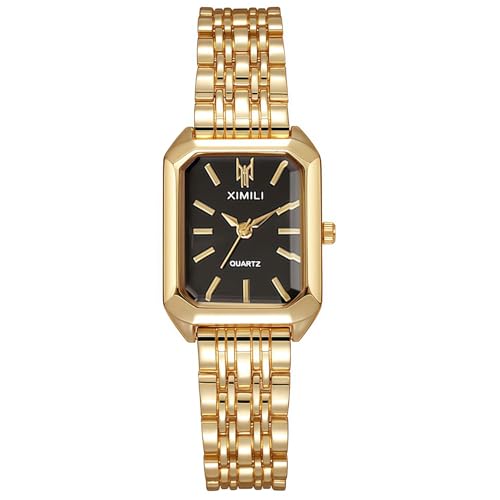 Montre femme acier or noir chic pour le quotidien