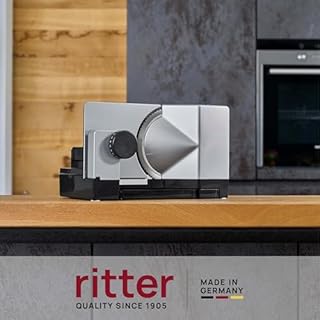 ritter 18 affettatrice elettrica con motore ECO, made in Germany, 65 W, Metallo, Argento Metallico
