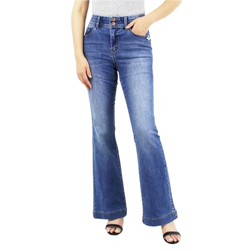 Light Wash Tummy Control Bootcut with Pearl Bead Detail2
