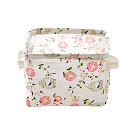 Preisvergleich Produktbild JEELINBORE Faltbare Rechteckig Kinder Aufbewahrungskörbe Wäschesammler Aufbewahrungskiste Kinderzimmer Wäschekörbe Aufbewahrungsboxen Organizer Korb Spielzeugkiste (Floral, 20 * 16cm)
