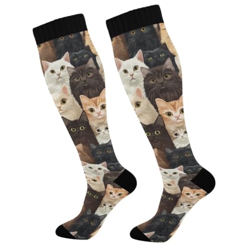 Image of Fisyme Socks for Women Men Warm Comfort Athletic Crew Running Hiking Cycling Compression Socks
