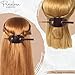Parcelona French Classic Oval Brown Tortoise Shell Bun Cover Holder Hair Slider Pin Thru Hair Barrette Clip with Stick