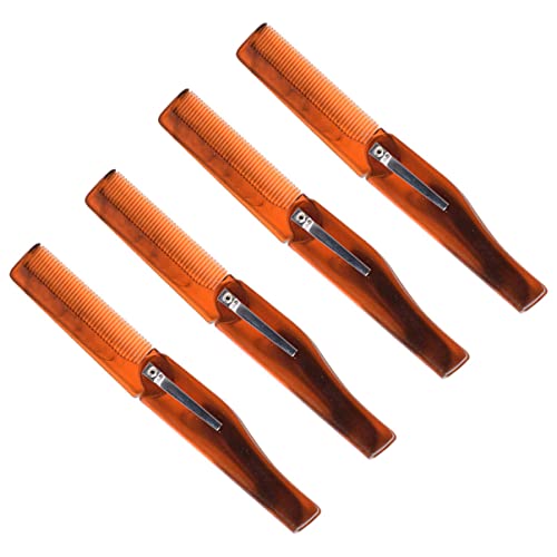 HONMEET 4pcsスタイリングコームセット ヘアドレッシングオイルヘアブラシ 理髪店ツール 男性用ヘアコームセット プラスチック折りたたみヘアコーム 滑らかなヘアスタイリング用