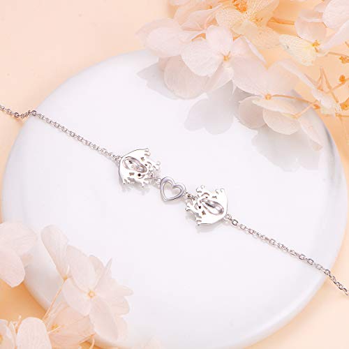 S925 Sterling Silver Frog Link Animal Heart Toad Bracelet For Women Jewelry #TOP4