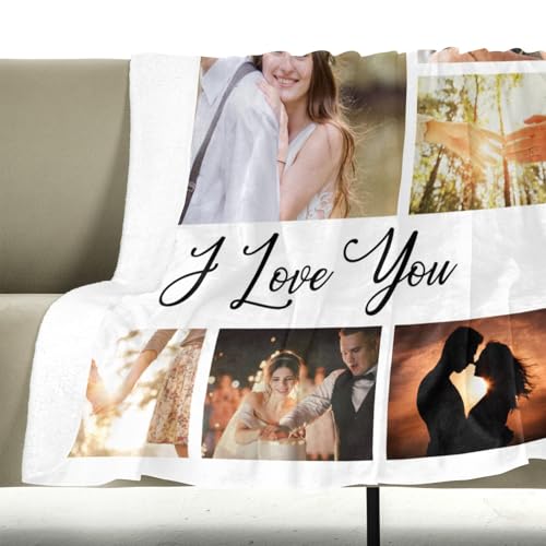 Image of inkArts Custom Blanket with Photo, Personalized Blanket, Customized Photo Blankets, Customizable Picture Blankets, Personalized Anniversary Photo Gifts for Women Men Her Him Girlfriend Boyfriend