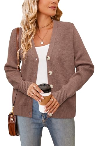 Image of Newshows Womens Fall Fashion 2024 Wool Blended Cardigan Sweater Button Down Long Sleeve Knit Outerwear Coats