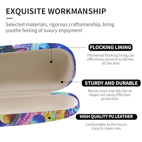 Image of PERFECTSIGHT Hard Shell Eyeglasses Case, PU Leather Protective Glasses Case, Cute Eyeglass Case for Women Men Girls