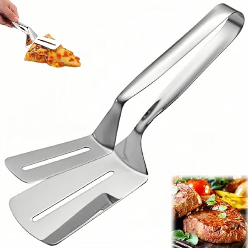 Stainless Steel Grill Clamp, Grill Clamp Spatula, Tongs Stainless Steel, Anti-Scald Extended Handle Spatula Tongs, For Flipping Steak Fish Bread Hamburger Bbq Pizza (1 Pcs)