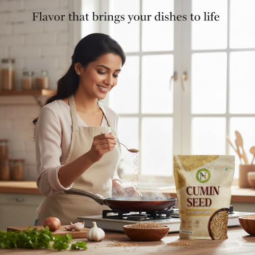 Image of NatureVit Cumin Seeds (Jeera) 400g - Bold Whole | Fresh Rajasthan Jeera | Pure, Natural, No Added Colours or Preservatives