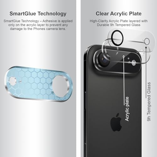 Image of SupCares Premium Camera Lens Protector Tempered Glass Compatible For iPhone Air or iPhone 17 Air With Installation Kit | Edge to Edge Coverage | Transparent | Pack of 2
