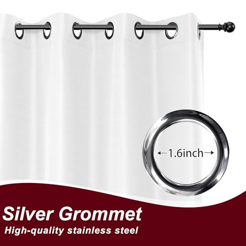 HolidayIdeas White Outdoor Curtains for Patio Waterproof 8 Pcs All Weather Balcony Grommet Top Outside Curtains for Apartments, Gazebo, Pergolas, Porch, 54x108 Inch