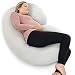 PharMeDoc Pregnancy Pillow with Jersey Cover, C Shaped Full Body Pillow (Light Gray)