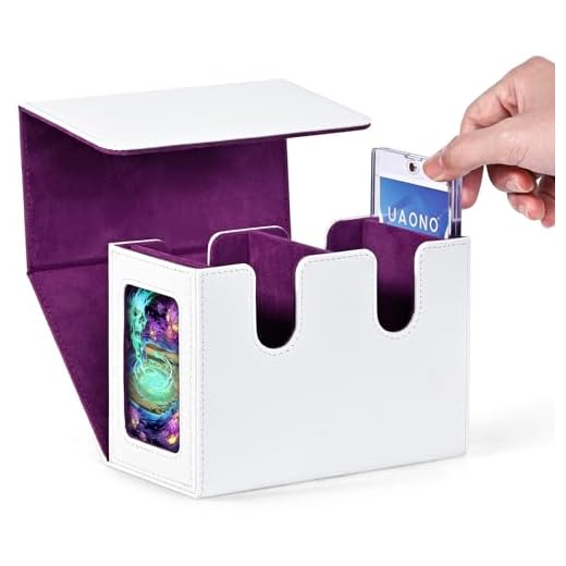 UAONO Caixa de baralho com dois monitores de comandante, caixa de armazenamento de cartões comporta mais de 280 cartas de manga única, caixa de cartões colecionáveis adequada para CCG, MTG, EDH