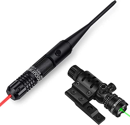 Ezshoot Boresighter For 0.177 To 0.54 Caliber Rifles Handgun And Green Laser Sight With Rail Mount - Include Barrel Mount Cable Switch #TOP9