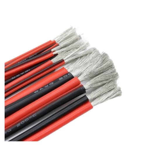 Câble silicone souple 8 AWG fil de cuivre flexible 2 broches rouge noir pour lampe LED DIY
