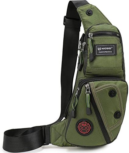 Nicgid Sling Bag Chest Shoulder Backpack Fanny Pack Crossbody Bags for Men(Army green)