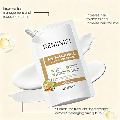 Image of Anti Hair Loss Shampoo,Remimpi Anti Hair Fall,Promote Hair Growth and Thickening & Strengthening Shampoo with Various Plant Extracts for All Hair Types (1PCS)