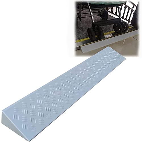 Rampa de acceso de plástico resistente y antideslizante, ideal para entradas de vehículos, accesos a viviendas, aceras, sillas de ruedas, scooters de movilidad y carros de jardín (Gris 100*20*9cm