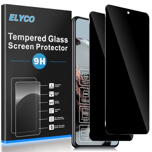 ELYCO Sichtschutz für Xiaomi 12T/12T Pro für Panzerglas 2 Stück Anti-Spy Schutzfolie Sichtschutz Panzer Schutz Glas Privacy Displayschutz 9H Härte Kratzfest Blasenfrei