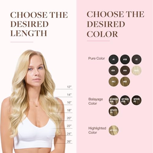Image of GOO GOO Clip in Hair Extensions Real Human Hair, Remy Human Hair Extensions Clip ins for Women, Natural Human Hair, 14inch 150g 9Pcs, 18D /22F Dirty Blonde Highlights