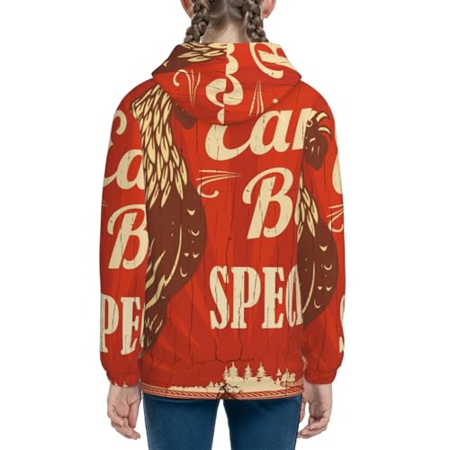 Rooster Crowing In The Farm Kids Pullover Hoodies Boys Sweatshirts Girls Athletic Clothes with Pocket4