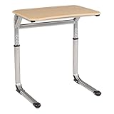 Learniture Rectangle Cantilever Desk with Curved Edge, Maple, LNT-INM1034ACSM-SO (Pack of 2)
