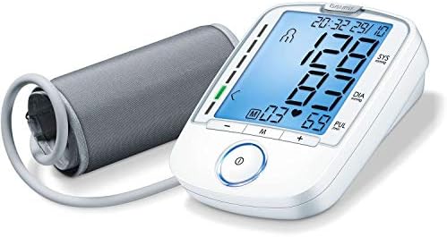 Beurer BM47 Upper Arm Blood Pressure Machine - XL Backlit Display, 4 Users, 120 Memory Spaces, Adjustable BP Cuff, Automatic & Digital Blood Pressure Monitor, Irregular Heartbeat Detector