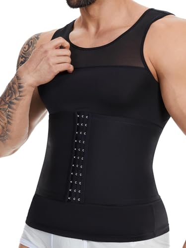 Men Compression Shirts Undershirts Slimming Body Shaper Tummy Control Chest Waist Trainer Tank Top Vest2