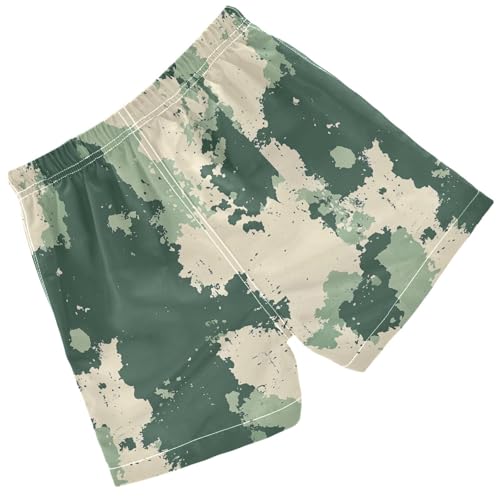 Pigsaly Boys' Swim Board Shorts Vintage Forest Green Army Camo Boy's Swim Trunks Kids Swimwear S2