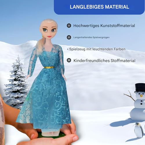 FUNFY 11 Ice Princess Doll Set | Includes Two Additional Small Dolls | Blue | Material: Plastic | Array of Accessories Including Dresses, Shoes, Comb and Mirror for Extended Play | for Girls