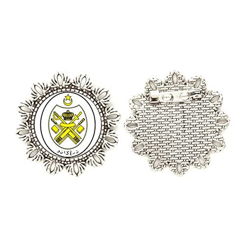 Broche de plata del emblema nacional de Malasia talla mediana acabado premium