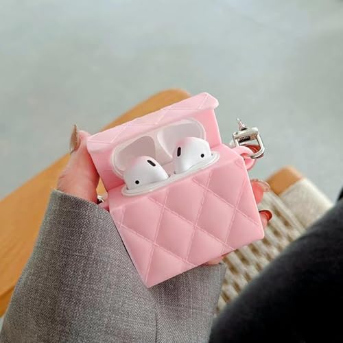 Image of Dezet Cute Soft Silicone Pouh Case for Airpods Pro GEN-2 (2022) � 3D Cartoon Animal Character Cover with Keychain Ring, Shockproof & Dustproof Protective Case for Kids & Girls (Bag CASE Pink)