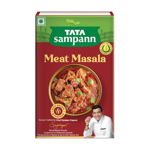 Tata Sampann Meat Masala with Natural Oils, 100g, Meat Masala Powder, Crafted by Chef Sanjeev Kapoor, With Chef’s Exclusive Tip, Rich Aroma & Flavour