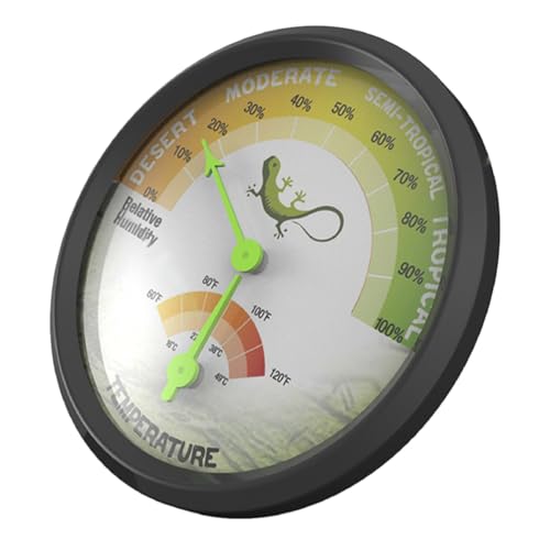 TOYANDONA Thermomètre Hygromètre pour Terrarium Reptile Grand Affichage, Réutilisable en Abs et Aluminium, Mesure Précise Température pour Espace Intérieur et Boîte à Animaux