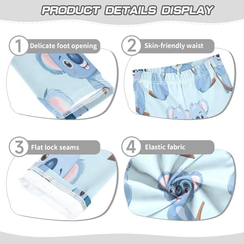 Toddler Girls Leggings Printed Yoga Pants Leggings Blue Branches Koala for Kids3