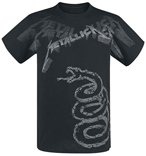 Image of Metallica Black Album Faded Men T-Shirt Black L, 100% Cotton, Regular